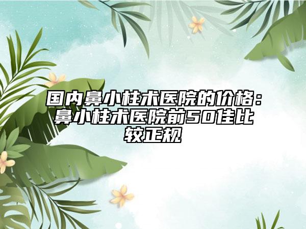 国内鼻小柱术医院的价格：鼻小柱术医院前50佳比较正规