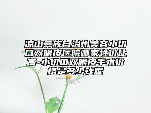凉山彝族自治州美容小切口双眼皮医院哪家性价比高-小切口双眼皮手术价格是多少钱呢
