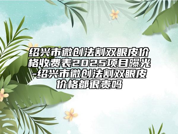 绍兴市微创法割双眼皮价格收费表2025项目曝光-绍兴市微创法割双眼皮价格都很贵吗