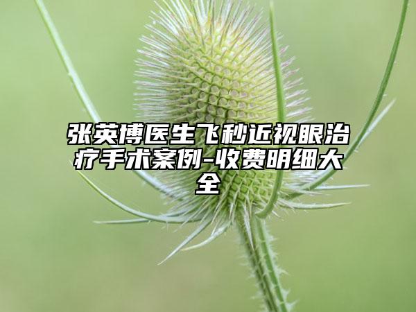 张英博医生飞秒近视眼治疗手术案例-收费明细大全