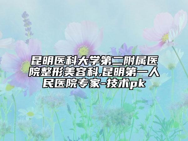 昆明医科大学第二附属医院整形美容科,昆明第一人民医院专家-技术pk