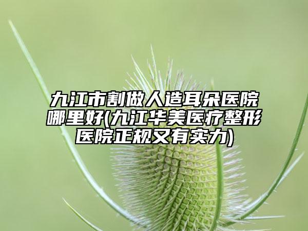 九江市割做人造耳朵医院哪里好(九江华美医疗整形医院正规又有实力)