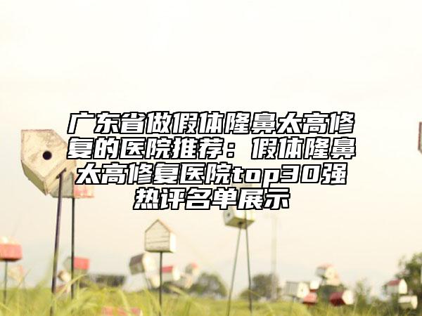 广东省做假体隆鼻太高修复的医院推荐：假体隆鼻太高修复医院top30强热评名单展示