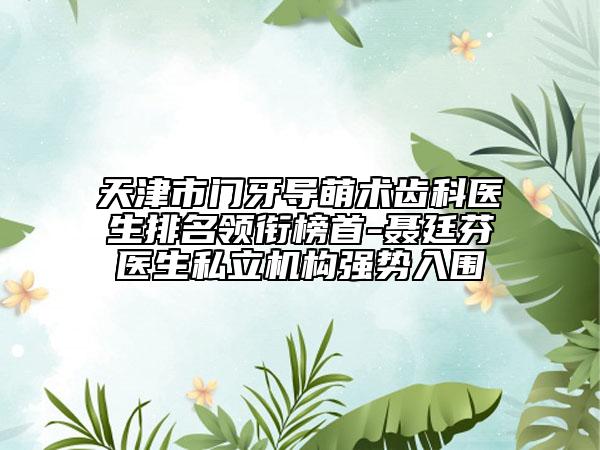 天津市门牙导萌术齿科医生排名领衔榜首-聂廷芬医生私立机构强势入围