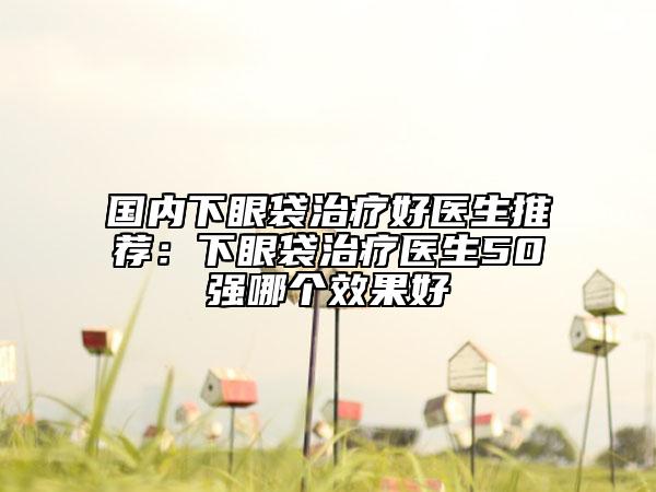 国内下眼袋治疗好医生推荐：下眼袋治疗医生50强哪个效果好