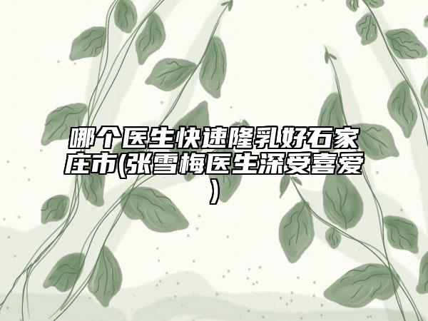 哪个医生快速隆乳好石家庄市(张雪梅医生深受喜爱)