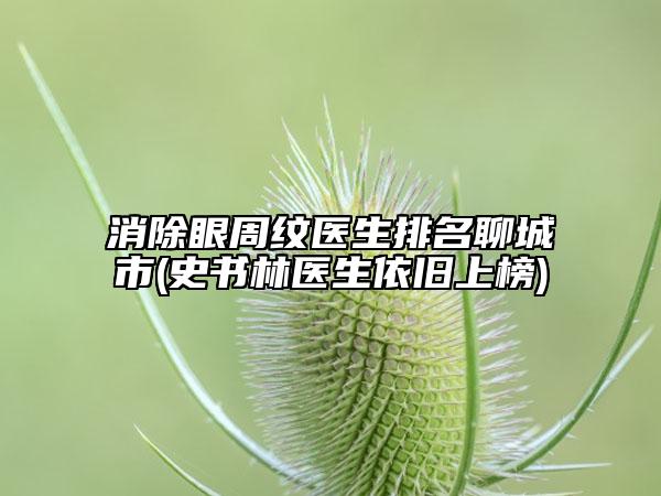 消除眼周纹医生排名聊城市(史书林医生依旧上榜)