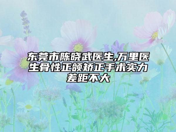 东莞市陈晓武医生,万里医生骨性正颌矫正手术实力差距不大