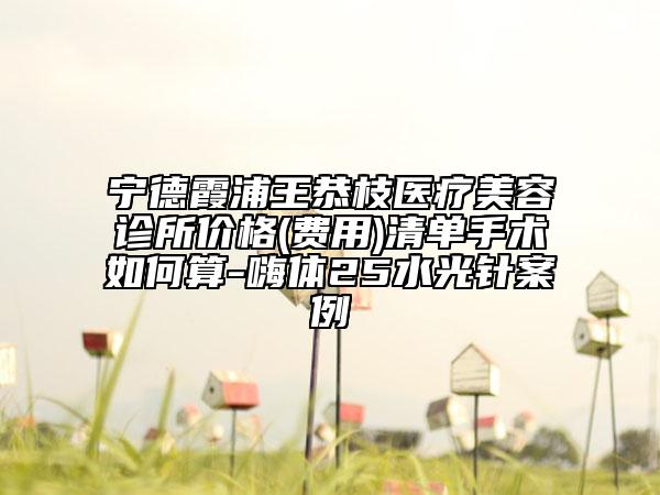 宁德霞浦王恭枝医疗美容诊所价格(费用)清单手术如何算-嗨体25水光针案例