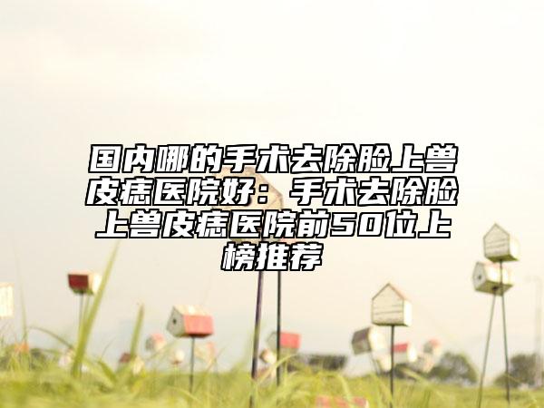 国内哪的手术去除脸上兽皮痣医院好：手术去除脸上兽皮痣医院前50位上榜推荐