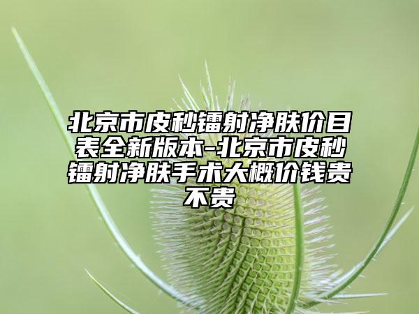 北京市皮秒镭射净肤价目表全新版本-北京市皮秒镭射净肤手术大概价钱贵不贵