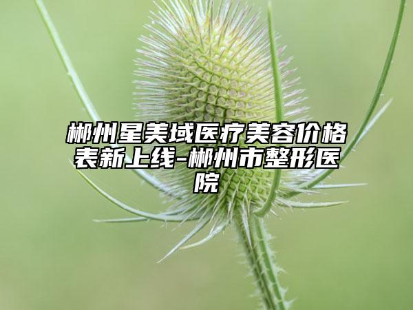 郴州星美域医疗美容价格表新上线-郴州市整形医院