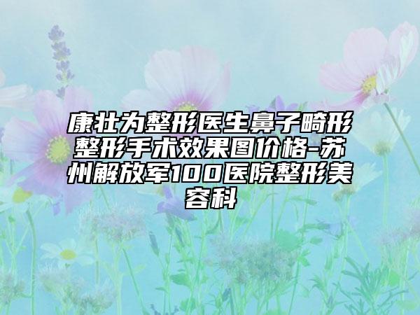 康壮为整形医生鼻子畸形整形手术效果图价格-苏州解放军100医院整形美容科