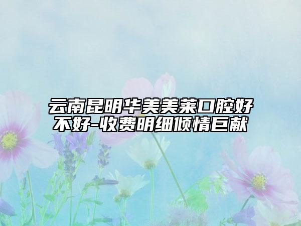 云南昆明华美美莱口腔好不好-收费明细倾情巨献