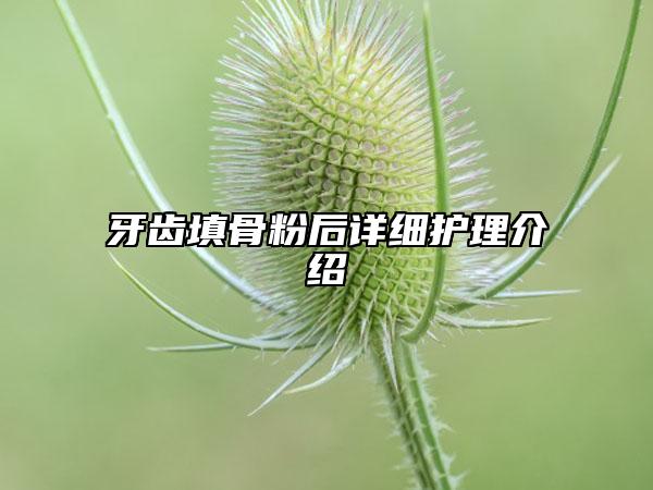 牙齿填骨粉后详细护理介绍