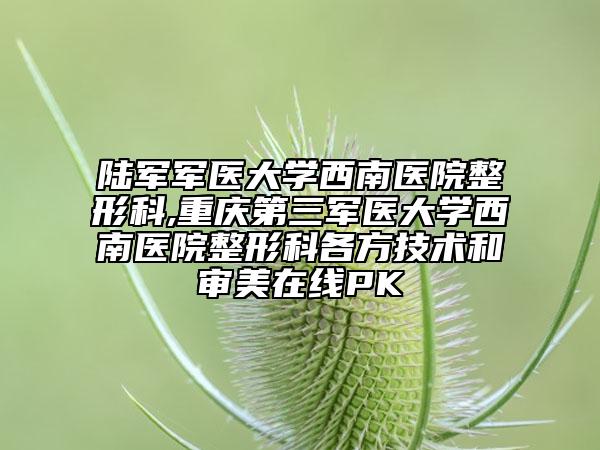 陆军军医大学西南医院整形科,重庆第三军医大学西南医院整形科各方技术和审美在线PK