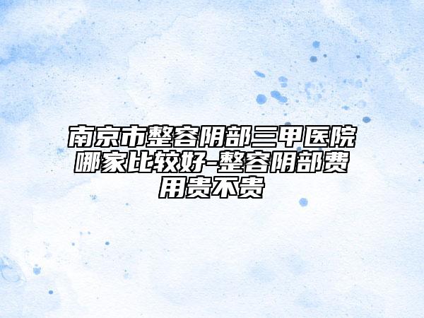 南京市整容阴部三甲医院哪家比较好-整容阴部费用贵不贵
