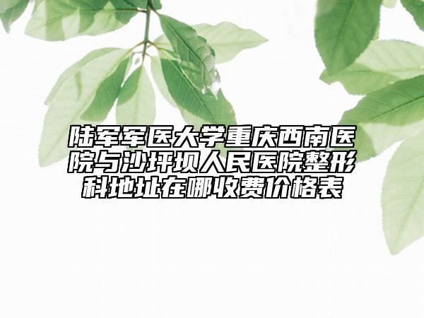 陆军军医大学重庆西南医院与沙坪坝人民医院整形科地址在哪收费价格表
