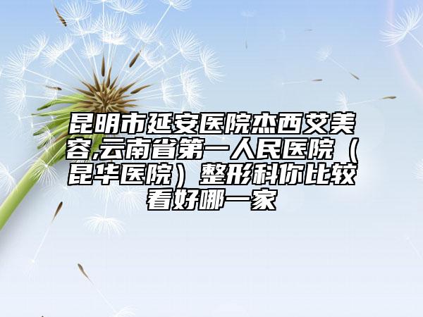 昆明市延安医院杰西艾美容,云南省第一人民医院（昆华医院）整形科你比较看好哪一家