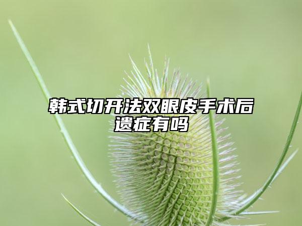 韩式切开法双眼皮手术后遗症有吗