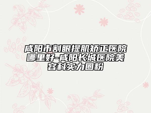 咸阳市割眼提肌矫正医院哪里好-咸阳长城医院美容科实力圈粉