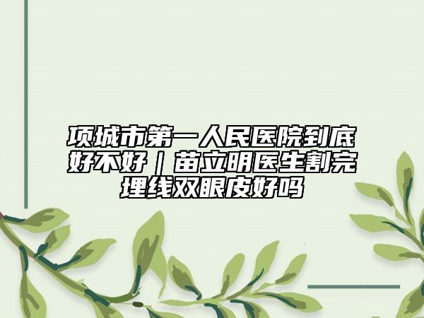 项城市第一人民医院到底好不好｜苗立明医生割完埋线双眼皮好吗