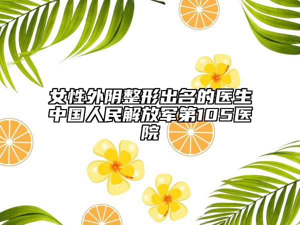 女性外阴整形出名的医生中国人民解放军第105医院