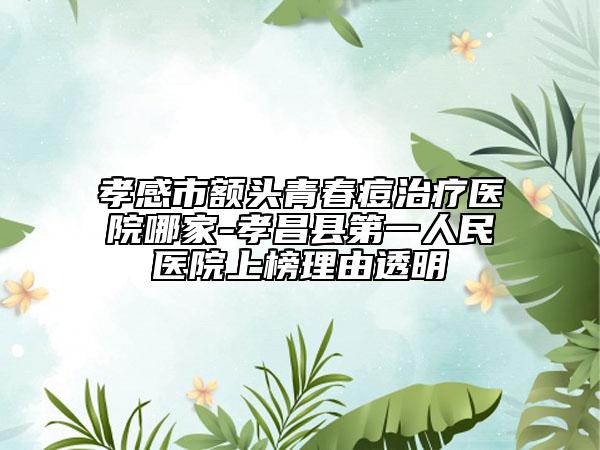 孝感市额头青春痘治疗医院哪家-孝昌县第一人民医院上榜理由透明