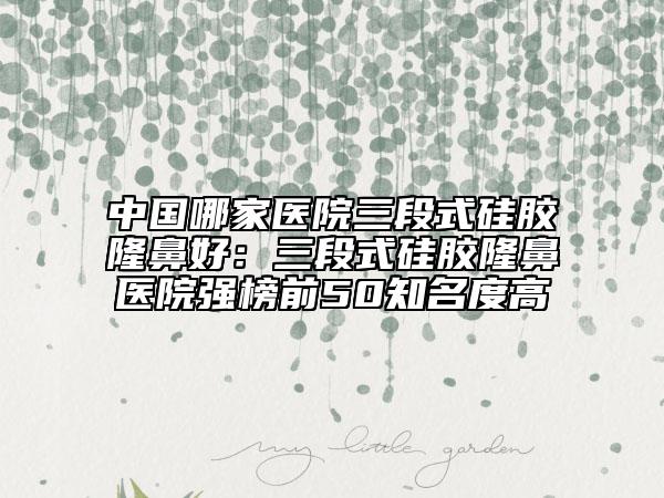 中国哪家医院三段式硅胶隆鼻好：三段式硅胶隆鼻医院强榜前50知名度高