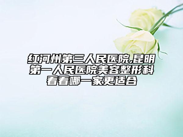 红河州第三人民医院,昆明第一人民医院美容整形科看看哪一家更适合