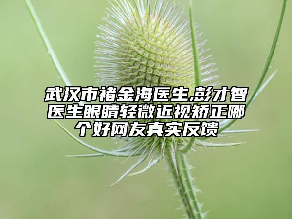 武汉市褚金海医生,彭才智医生眼睛轻微近视矫正哪个好网友真实反馈
