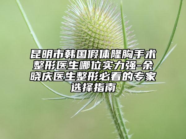 昆明市韩国假体隆胸手术整形医生哪位实力强-余晓庆医生整形必看的专家选择指南