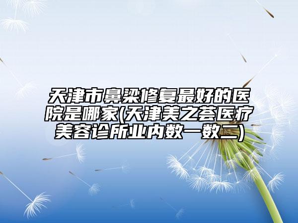 天津市鼻梁修复最好的医院是哪家(天津美之荟医疗美容诊所业内数一数二)