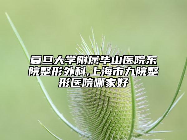 复旦大学附属华山医院东院整形外科,上海市九院整形医院哪家好