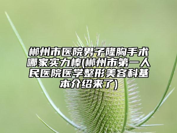 郴州市医院男子隆胸手术哪家实力棒(郴州市第一人民医院医学整形美容科基本介绍来了)