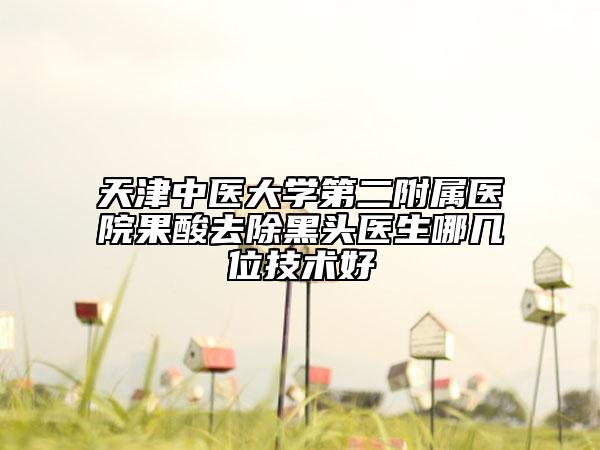 天津中医大学第二附属医院果酸去除黑头医生哪几位技术好